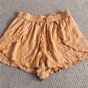 American Eagle Outfitters Flowy Striped Yellow/Gold Shorts